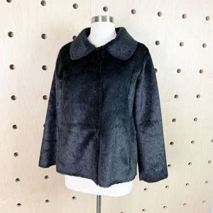 Bisou Bisou Womens Vegan Faux Fur Black 